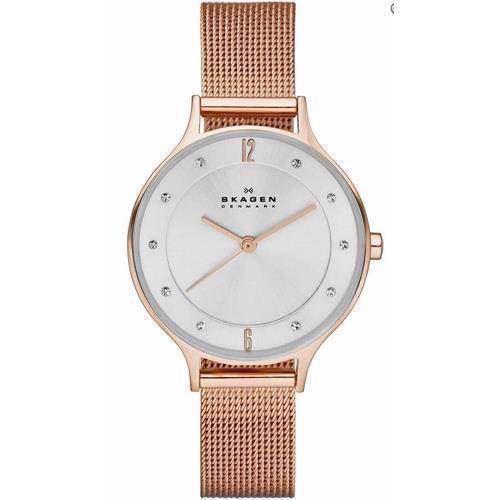 Image of Anita quartz dameur fra Skagen i rosa forgyldt rustfri stål